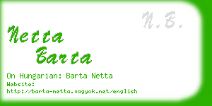 netta barta business card